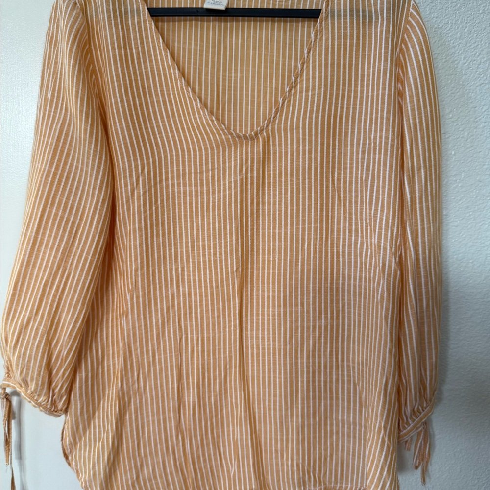 Striped V-Neck Blouse
